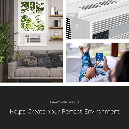 hOmelabs 6,000 BTU Window Air Conditioner with Smart Control â Low Noise AC Unit with Eco Mode, LED Control Panel, Remote Control, and 24 hr Timer