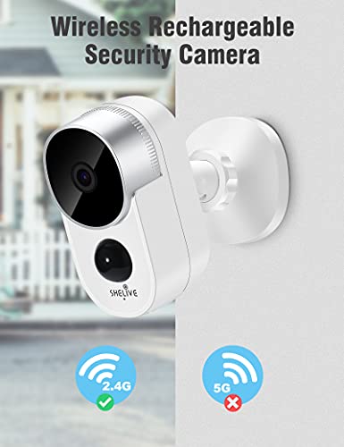 Security Camera Outdoor, SHELIVE Wireless Home Security Camera System with Rechargeable Battery, 1080P HD, Waterproof, Night Vision, Motion Detection, 2-Way Audio