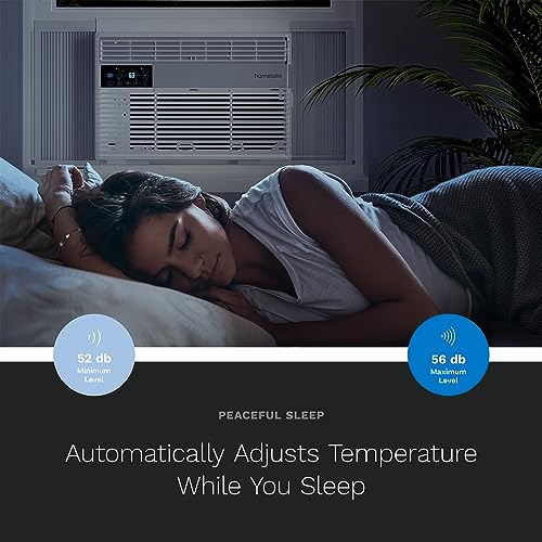 hOmelabs 6,000 BTU Window Air Conditioner with Smart Control â Low Noise AC Unit with Eco Mode, LED Control Panel, Remote Control, and 24 hr Timer