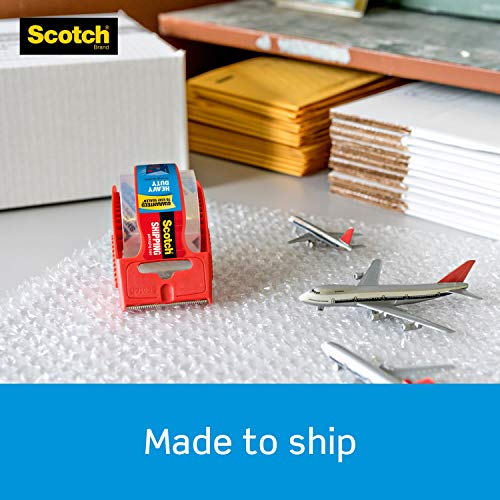 Scotch Heavy Duty Shipping Packaging Tape, 1 Roll with Dispenser, 1.88" x 19.4 Yards, 1.5" Core, Great for Packing, Shipping & Moving, Clear (142-700-H)