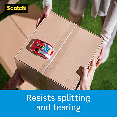 Scotch Heavy Duty Shipping Packaging Tape, 1 Roll with Dispenser, 1.88" x 19.4 Yards, 1.5" Core, Great for Packing, Shipping & Moving, Clear (142-700-H)