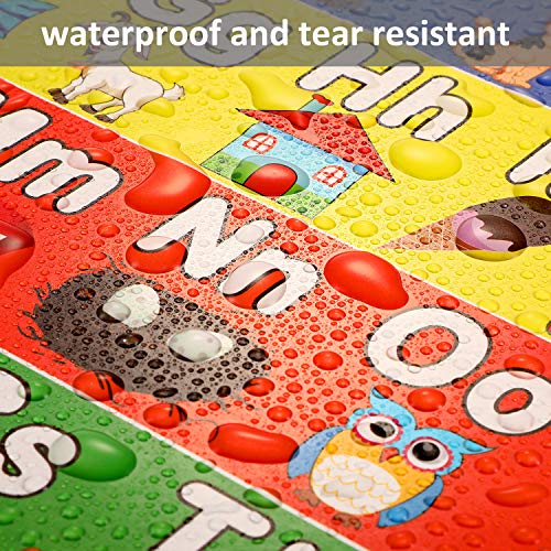 Extra Large Preschool Educational Learning Posters for Kids Toddlers, Nursery Homeschool Pre-K Kindergarten Classroom Decoration, 17 x 22 Inch (2 Pieces, Alphabet, Number 1-10)