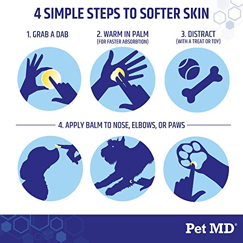 Pet MD Dog Paw Balm - 3-in-1 Paw, Nose/Snout, Elbow Moisturizer & Paw Protectors for Dogs - 2 oz Paw Wax with Shea Butter, Coconut Oil, Beeswax
