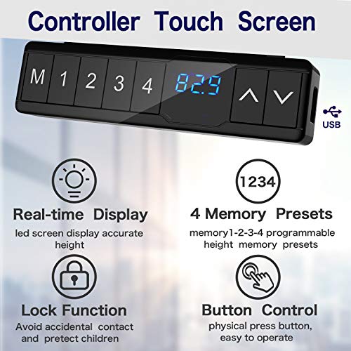 AIMEZO Split Top Electric Standing Desk Dual Motor Height Adjustable Desk Mobile Stand Up Workstation with Table (Walnut Top)