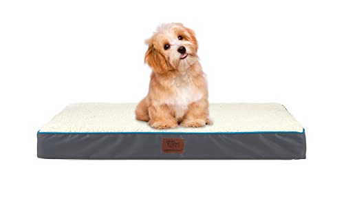 SunStyle Home Orthopedic Foam Dog Bed for Small & Medium Dogs Up to 50lbs with Waterproof Removable Cover, Mattress Pet Mat Bed for Dogs & Cats - Orthopedic Egg Crate Foam Platform