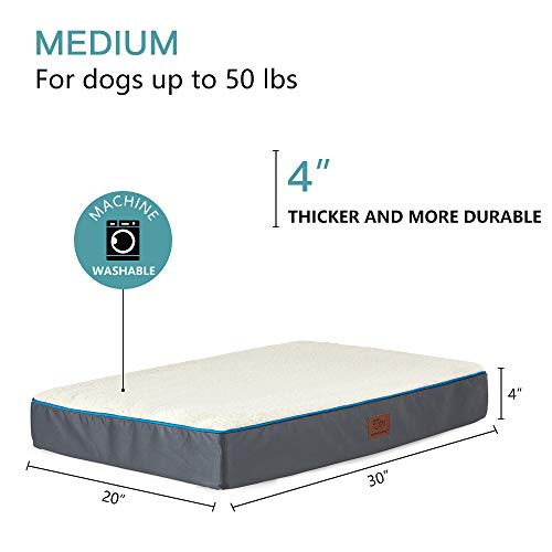 SunStyle Home Orthopedic Foam Dog Bed for Small & Medium Dogs Up to 50lbs with Waterproof Removable Cover, Mattress Pet Mat Bed for Dogs & Cats - Orthopedic Egg Crate Foam Platform