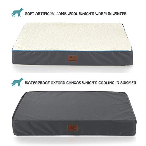 SunStyle Home Orthopedic Foam Dog Bed for Small & Medium Dogs Up to 50lbs with Waterproof Removable Cover, Mattress Pet Mat Bed for Dogs & Cats - Orthopedic Egg Crate Foam Platform