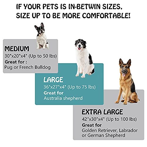 SunStyle Home Orthopedic Foam Dog Bed for Small & Medium Dogs Up to 50lbs with Waterproof Removable Cover, Mattress Pet Mat Bed for Dogs & Cats - Orthopedic Egg Crate Foam Platform