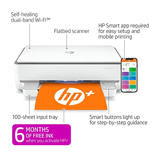 HP Envy 6055e All-in-One Wireless Color Printer, with Bonus 6 Months Free Instant Ink with HP+ (223N1A)