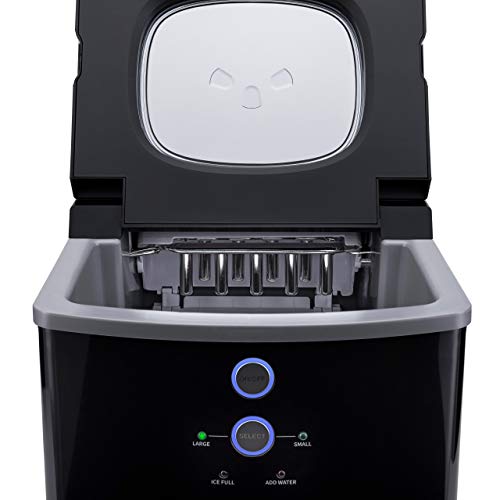 NewAir Portable Maker 33 lb 2 Ice Size Bullets Daily, Perfect Machine for Countertops, NIM033BK00, Black