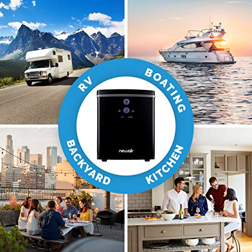 NewAir Portable Maker 33 lb 2 Ice Size Bullets Daily, Perfect Machine for Countertops, NIM033BK00, Black