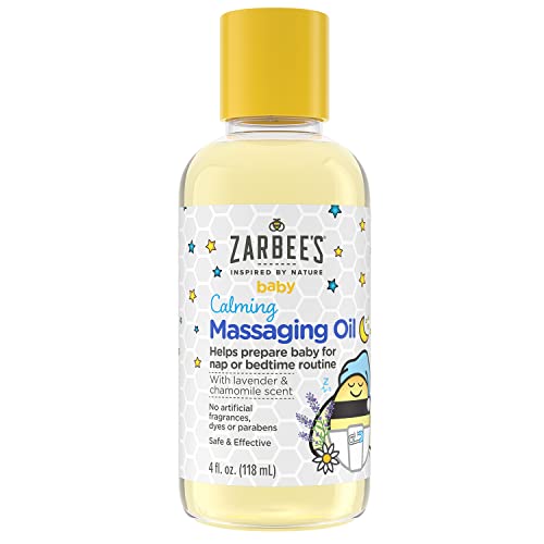 Zarbee's Baby Calming Massaging Oil with Lavender and Chamomile, 4 Ounce