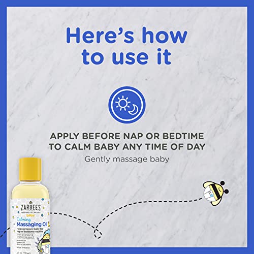 Zarbee's Baby Calming Massaging Oil with Lavender and Chamomile, 4 Ounce