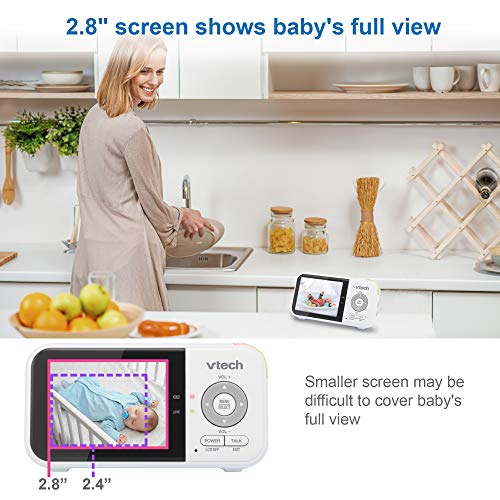 VTech VM819 Video Baby Monitor with 19-Hour Battery Life, 1000ft Long Range, Auto Night Vision, 2.8â Screen, 2-Way Audio Talk, Temperature Sensor, Power Saving Mode and Lullabies