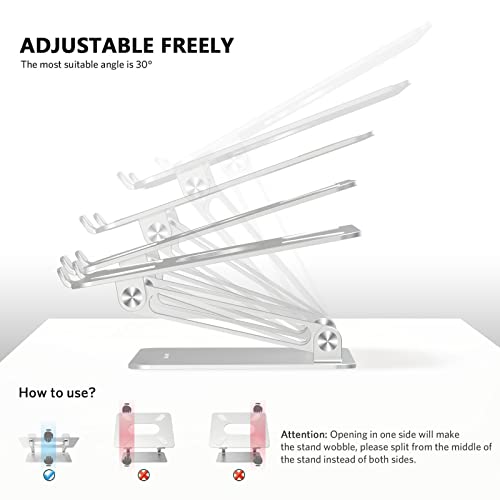 Laptop Stand, Boyata Laptop Holder, Multi-Angle Stand with Heat-Vent to Elevate Laptop, Adjustable Notebook Stand for Laptop up to 17 inches, Compatible for MacBook Pro/Air, Surface Laptop and so on