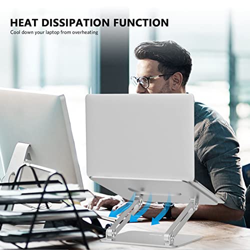 Laptop Stand, Boyata Laptop Holder, Multi-Angle Stand with Heat-Vent to Elevate Laptop, Adjustable Notebook Stand for Laptop up to 17 inches, Compatible for MacBook Pro/Air, Surface Laptop and so on