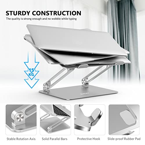Laptop Stand, Boyata Laptop Holder, Multi-Angle Stand with Heat-Vent to Elevate Laptop, Adjustable Notebook Stand for Laptop up to 17 inches, Compatible for MacBook Pro/Air, Surface Laptop and so on