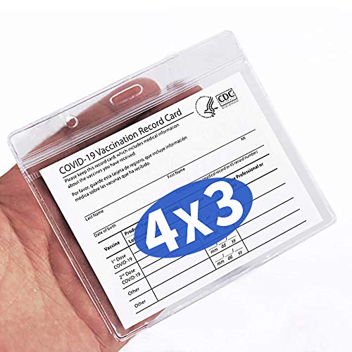 CDC Vaccination Card Protector 4x3 Inches CDC Immunization Record Clear Vinyl Plastic Sleeve with Waterproof Type Resealable Zipï¼3packï¼