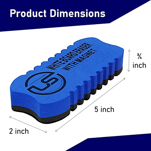 Magnetic Whiteboard Eraser Ultimate Stationery Dry Erase Chalkboard and Glass | 2 Pack Classroom, Home and Office Use