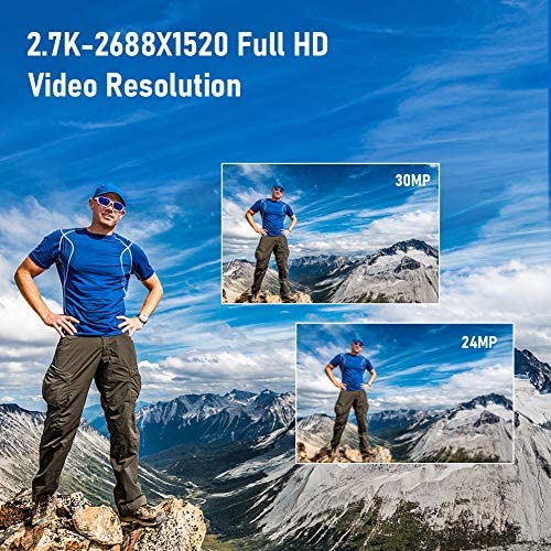 Digital Camera Vlogging Camera with YouTube 30MP Full HD 2.7K Vlog Camera with Flip Screen 180° Rotation with 32GB Memory Card and 2 Batteries