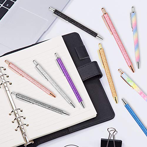 WY WENYUAN 10Pcs Ballpoint Pens, Comfortable Writing Pens, Metal Retractable Pretty Journaling Pens, Black Ink Medium Point 1.0 mm Gift Pens, Cute Pens Office Supplies for Women&Men