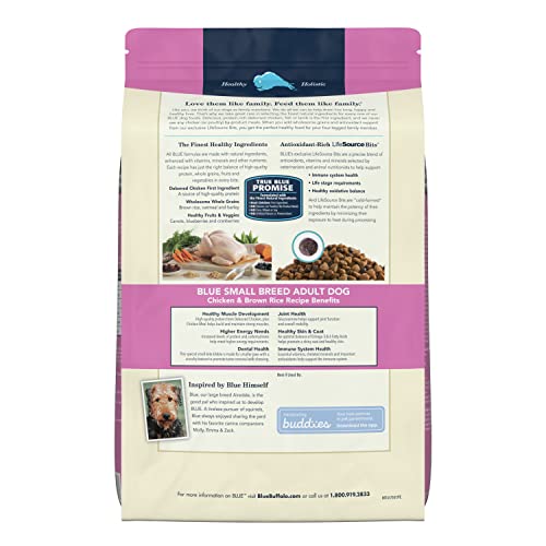 Blue Buffalo Life Protection Formula Natural Adult Small Breed Dry Dog Food, Chicken and Brown Rice 15-lb