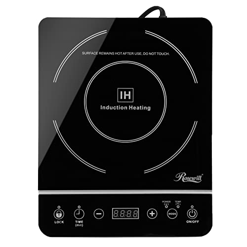 Rosewill Induction Cooker 1800 Watt, Induction Cooktop, Electric Burner with Stainless Steel Pot 10" 3.5 QT 18-8, RHAI-13001