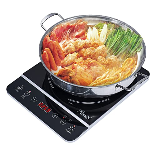 Rosewill Induction Cooker 1800 Watt, Induction Cooktop, Electric Burner with Stainless Steel Pot 10" 3.5 QT 18-8, RHAI-13001