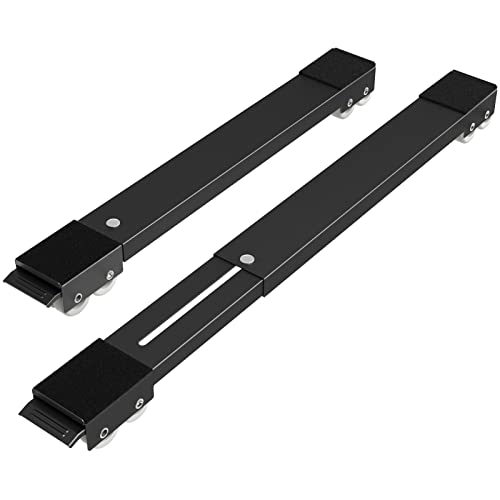 SPACEKEEPER Furniture Dolly Mobile Roller, Extendable Appliance Rollers Mobile Washing Machine Base, Fridge Stand Moving Cart for Washing Machines, Refrigerators, Dryers, Dishwashers, Black