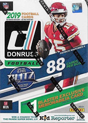 2019 Donruss Football Unopened Blaster Box of Packs with One Exclusive Memorabilia Card and 11 Rookie Cards in Each Box Try for Kyler Murray and Dwayne Haskins Rookie Cards Plus