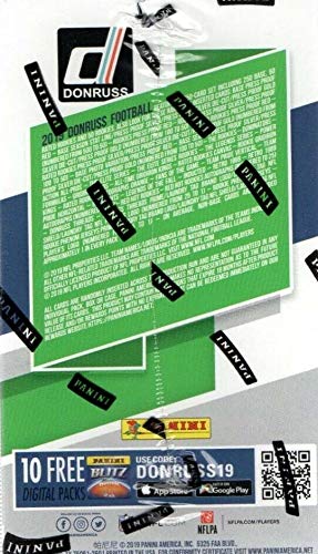 2019 Donruss Football Unopened Blaster Box of Packs with One Exclusive Memorabilia Card and 11 Rookie Cards in Each Box Try for Kyler Murray and Dwayne Haskins Rookie Cards Plus