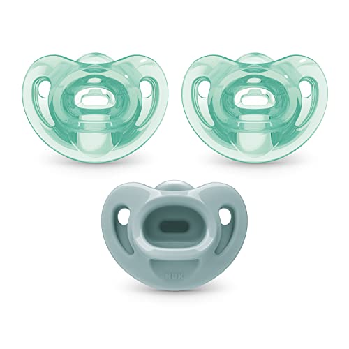 NUK Sensitive Orthodontic Pacifiers, 0-6 Months, 3 Pack, Boy
