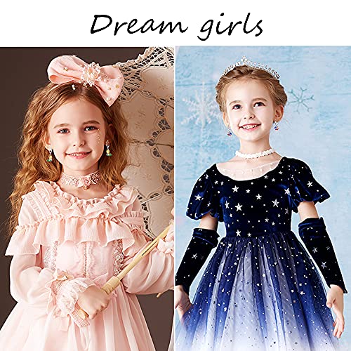 Bevan 12 Pairs Hypoallergenic dangle hoop earrings,Cute Multiple colour fox flower flag dangle hoop earrings for little girls and women