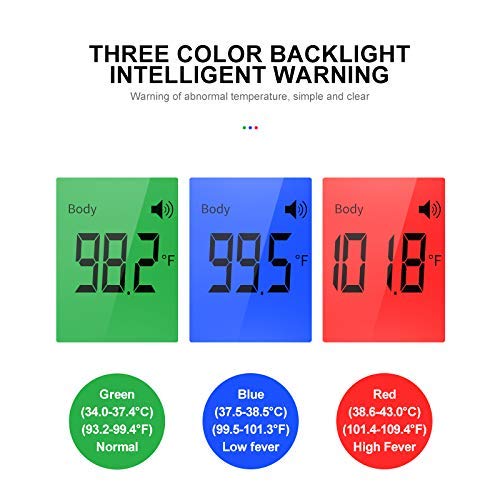 Infrared Digital Non-Contact Forehead Thermometer for Adults and Kids with Fever Alarm, Memory Function, LCD Display