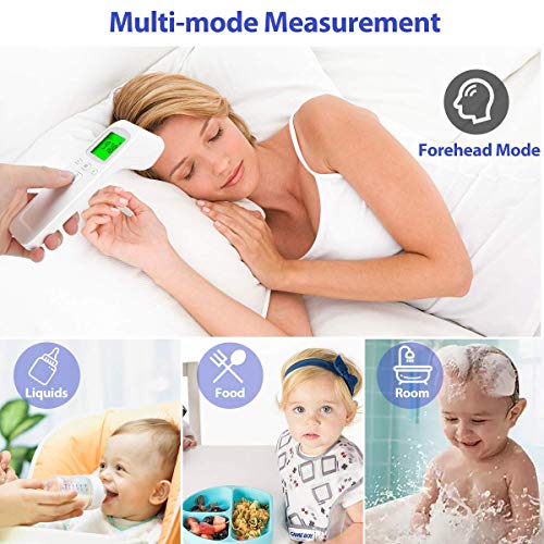 Infrared Digital Non-Contact Forehead Thermometer for Adults and Kids with Fever Alarm, Memory Function, LCD Display
