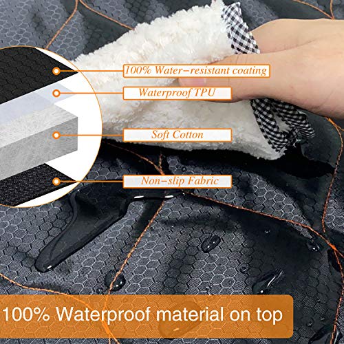 BABYLTRLL Dog Car Seat Cover Waterproof Pet Bench Seat Cover Nonslip and Heavy Duty Pet Car Seat Cover for Dogs with Universal Size Fits Cars, Trucks and SUVs (53" W x 48" L, Black)