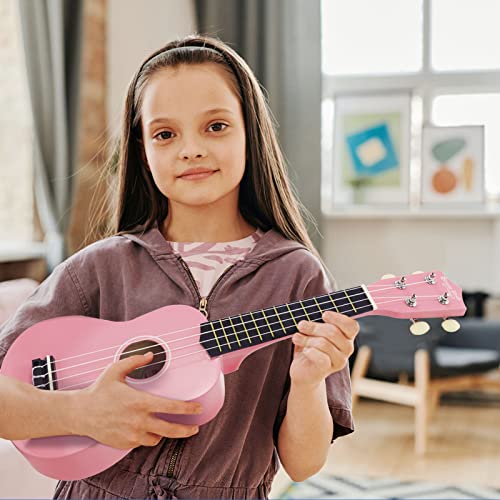 Strong Wind Soprano Ukulele 21 inch Beginner Uke Hawaii Kids Guitar With Gig Bag For Kids Beginners Students (Pinkï¼
