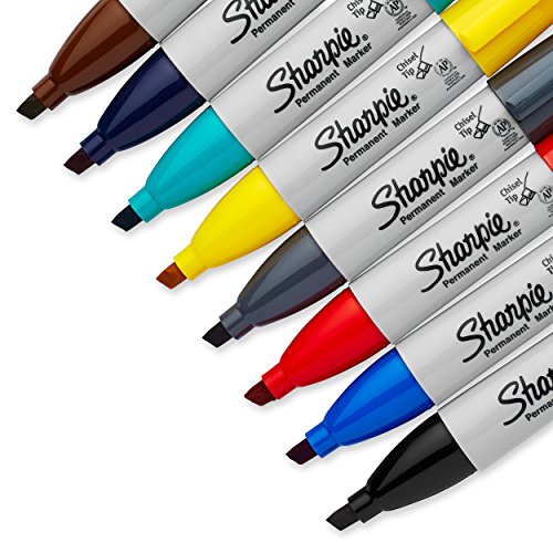 Sharpie Permanent Markers, Broad, Chisel Tip, 8-Pack, Assorted 2015 Colors (1927322)