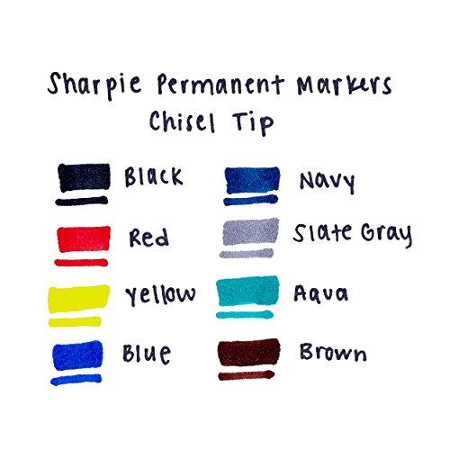 Sharpie Permanent Markers, Broad, Chisel Tip, 8-Pack, Assorted 2015 Colors (1927322)
