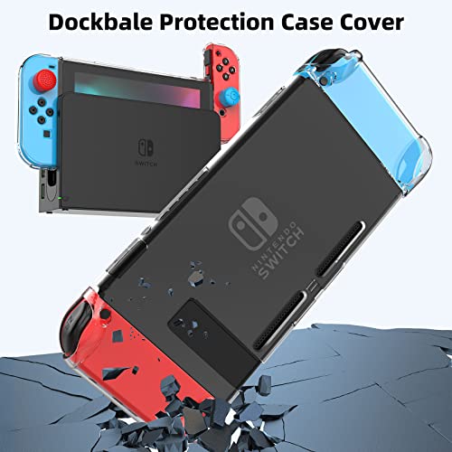 HEYSTOP Nintendo Switch Case - Nintendo Switch Carry Case Pouch + Switch Cover Case + HD Switch Screen Protector + Thumb Grips Caps for Nintendo Switch Console Accessories