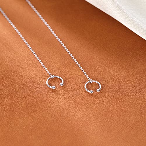 SLUYNZ 925 Sterling Silver Cuff Chain Earrings Wrap Tassel Earrings for Women Crawler Earrings (silver)