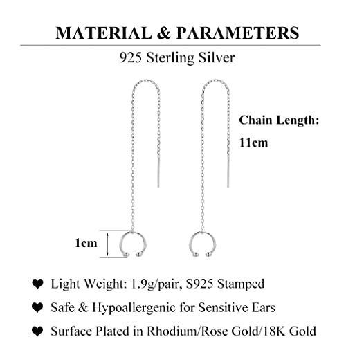 SLUYNZ 925 Sterling Silver Cuff Chain Earrings Wrap Tassel Earrings for Women Crawler Earrings (silver)