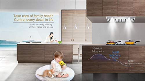 Range Hood Insert 30 inch, MCBON Stove Hood Insert 800 CFM,Vent Hood Insert,Kitchen Hood,Stainless Steel,Ducted,Black (30 inch)