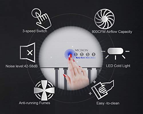 Range Hood Insert 30 inch, MCBON Stove Hood Insert 800 CFM,Vent Hood Insert,Kitchen Hood,Stainless Steel,Ducted,Black (30 inch)