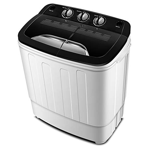 Portable Washing Machine TG23 - Twin Tub Washer Machine with 7.9lbs Wash and 4.4lbs Spin Cycle Compartments by Think Gizmos