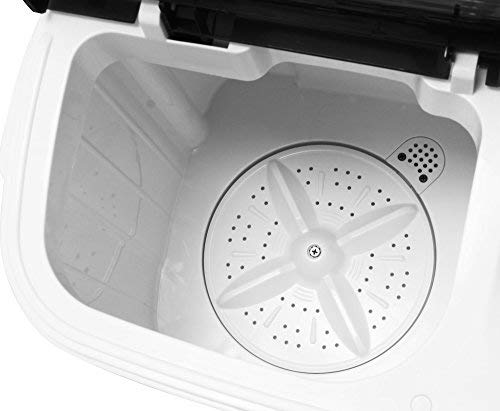 Portable Washing Machine TG23 - Twin Tub Washer Machine with 7.9lbs Wash and 4.4lbs Spin Cycle Compartments by Think Gizmos