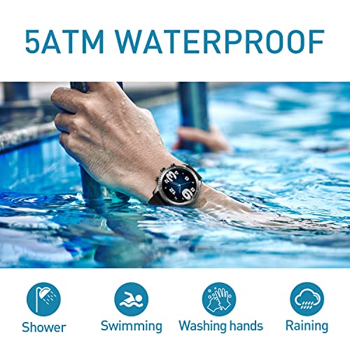 Tinwoo Smart Watch for Men, Support Wireless Charging, Bluetooth Fitness Tracker with Heart Rate Monitor, 2020 Version Smartwatch for Android Phones Compatible with iPhone Samsung