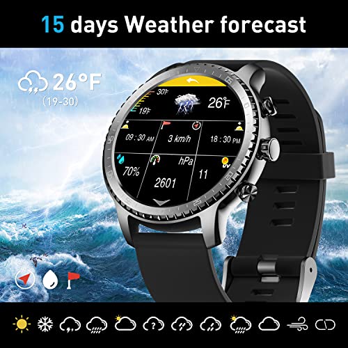 Tinwoo Smart Watch for Men, Support Wireless Charging, Bluetooth Fitness Tracker with Heart Rate Monitor, 2020 Version Smartwatch for Android Phones Compatible with iPhone Samsung
