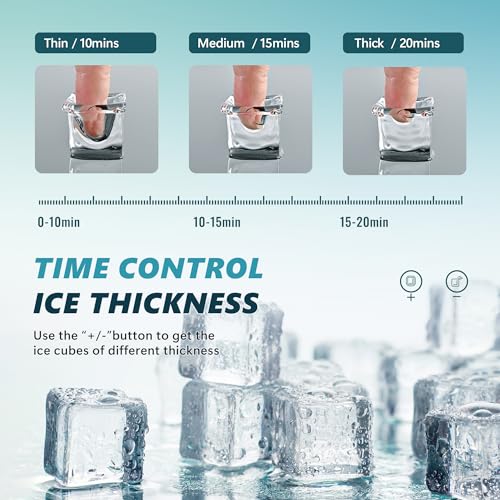 Euhomy Ice Maker Machine Countertop, 2 Ways to Add Water,45Lbs/Day 24 Pcs Ready in 13 Mins, Self-Cleaning Portable Compact Ice Cube Maker with Ice Scoop & Basket, Perfect for Home/Kitchen/Office/Bar