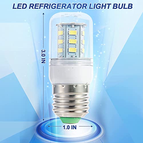 KEI D34L Refrigerator Bulb Replacement for Frigidaire Kenmore 5304511738 LED Refrigerator Replace PS12364857 AP6278388 4584444 (110V-240V White Light) - 2 Pack